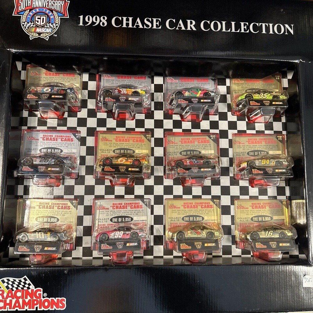 NASCAR‎ Chase Car Collection 12 Total Cards 1998 Racing Champions 50th Anniv.